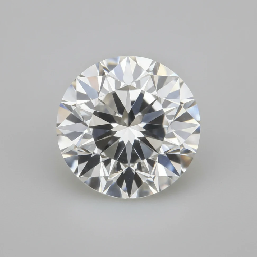 Representative FL diamond clarity image showing a loose round brilliant diamond face-up