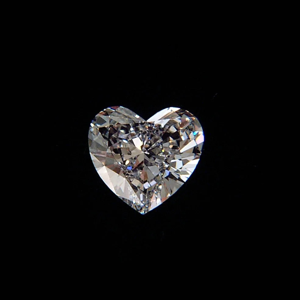 Loose heart-shaped diamond photographed face-up